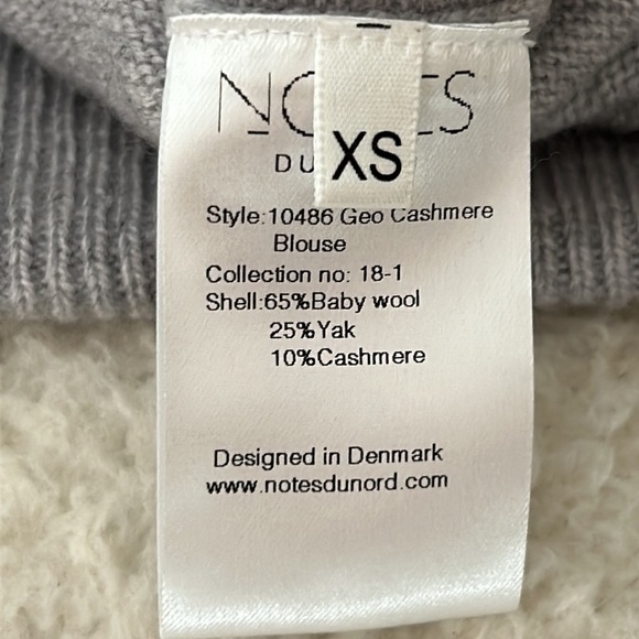 Notes Du Nord Alpaca Yak and Cashmere Grey Sweater Size XS - Picture 6 of 10